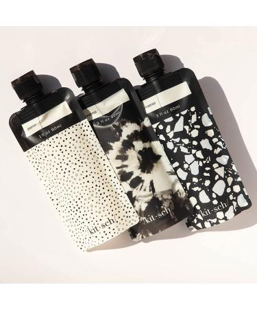 Kitsch Refillable Travel Bottles Set | Leak-Proof & TSA-Approved Toiletry Containers | 3oz Reusable Shampoo Bottles | Black & Ivory (3-Pack) - Buy Online on SooperMarket.com