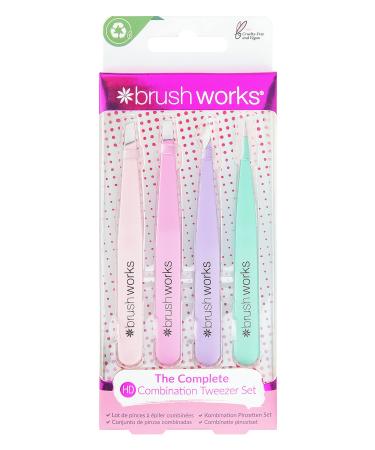 Tweezers by Brushworks HD Combination Tweezer Set - Pastels