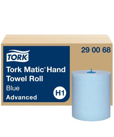 Tork Matic Role towel Advanced 290068 - H1 paper towels for roller towel dispensers absorbent and tearproof traceable origin 2 -layer blue - 6 rolls x 150 m single pack single