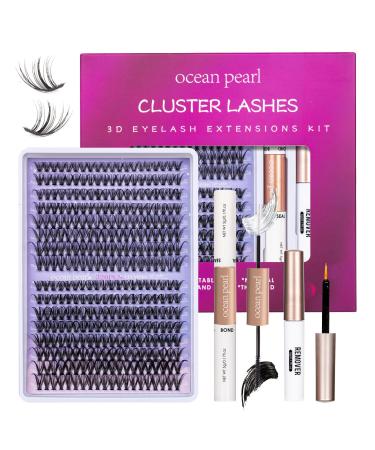 DIY Lash Extension Kit 320 Pcs Lash Clusters Kit Individual Lashes Natural 10-16mm C/D Curl with Bond Seal Tweezers Lash Glue Remover False Eyelashes for Beginner Eyelash Extensions at Home (30D+40D) 320 Clusters Kit- 30D+40D