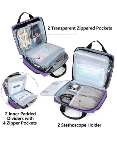 Trunab Padded Stethoscope Case Small First Aid Kit Bag Empty Hold Two Stethoscopes Compatible with 3M Littmann/MDF/ADC Ideal for Home Car Camping and Hiking Purple - Buy Online on SooperMarket.com