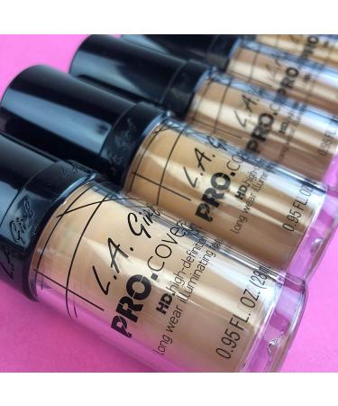 L.A. Girl Pro Coverage HD Foundation - Natural 0.95 fl oz | Flawless Finish & Long-lasting Wear - Buy Online on SooperMarket.com