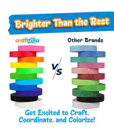 Craftzilla Colored Masking Tape  11 Extra Large Rolls  1 815 Feet x 1 Inch of Colorful Craft Tape  Vibrant Rainbow Color Teacher Tape  Great for Art  Lab  Labeling & Classroom Decorations - Buy Online on SooperMarket.com