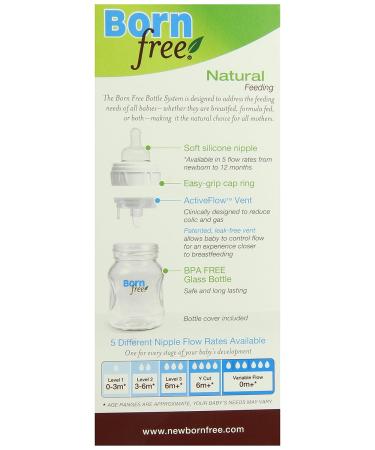 Born Free Glass Wide Neck 5oz Baby Bottle - BPA-Free - Buy Online on SooperMarket.com