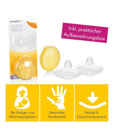 Medela Contact Nipple Shields - BPA-Free Soft Silicone 16mm Small - Includes 2 Shields & Case for Nursing Comfort - Buy Online on SooperMarket.com