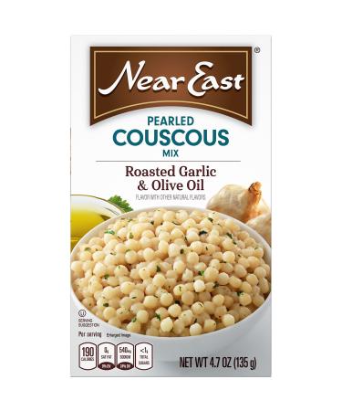 Near East Oil Pearled Couscous, Roasted Garlic & Olive, 4.7 Ounce, Pack of 12 (Package May Vary)