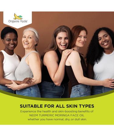 Organic Veda Moringa Face Oil with Neem & Turmeric - 100% Pure Cold Pressed Moisturizer for Face Hair & Skin | Natural Glow Oil - 3.4 oz - Buy Online on SooperMarket.com