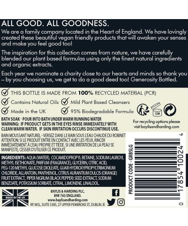 Baylis & Harding Goodness Bath Soak Bundle - 6 x 500ml Lemongrass & Ginger + Rose & Geranium - Vegan Friendly - Buy Online on SooperMarket.com
