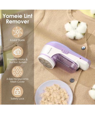 Rechargeable Fabric Shaver - Electric Lint Remover with 6-Leaf Blades for Clothes & Furniture - Purple Couch Pilling Remover - Buy Online on SooperMarket.com