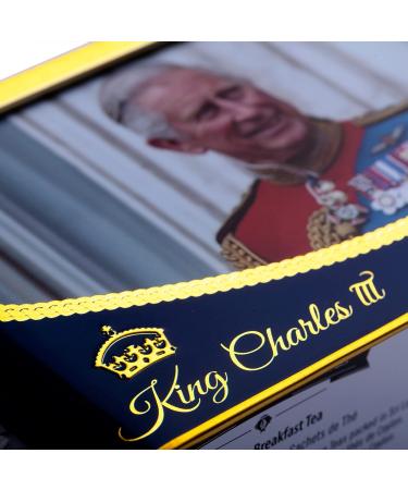 New English Teas King Charles III Tea Tin with 40 English Breakfast Teabags - Buy Online on SooperMarket.com