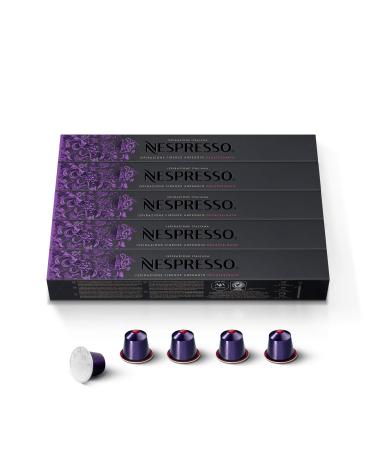 Nespresso Capsules OriginalLine, Arpeggio Decaffeinato, Dark Roast Coffee, 50 Count Coffee Pods, Brews 1.35 Ounce De-Caffeinato 10 Count (Pack of 5)