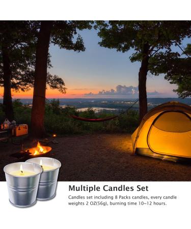 TopSics Citronella Candles - 8 Natural Soy Wax Candles for Outdoor Use - Long Lasting 80-96 Hours - Perfect for Garden Terrace Picnic and Camping - Buy Online on SooperMarket.com