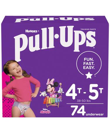 Pull-Ups Girls' Potty Training Pants Training Underwear Size 6, 4T-5T, 74 Ct 4T-5T (74 Count)