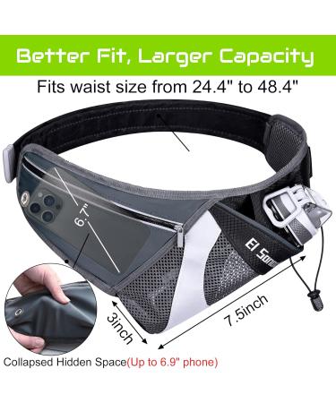 EI Sonador Running Belt with Water Bottle Holder - Hydration Waist Pack for Men and Women - Reflective Adjustable Fanny Bag in Gray - Buy Online on SooperMarket.com