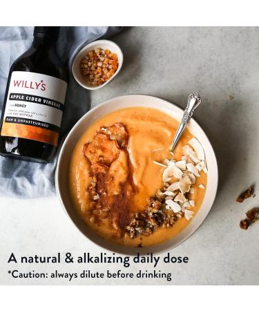 Willy's ACV Organic Live Probiotic Apple Cider Vinegar Honey & Black Pepper (1 x 500ml) white & WILLY'S Raw Apple Cider Vinegar with Real Live Mother & Honey Glass Bottle 500 ml - Buy Online on SooperMarket.com