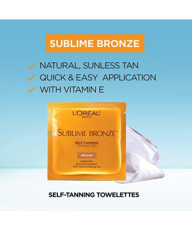 L'Oreal Paris Sublime Bronze Sunless Tanning Towelettes - Fast-Drying, Streak-Free Self-Tanner - 12 Towelettes Total - All Skin Types - Buy Online on SooperMarket.com