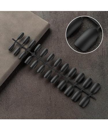 Worparsen 24Pcs Fake Nails Decorative Great Colorful Nail Tips Fake Manicure DIY Nail Art Black - Buy Online on SooperMarket.com
