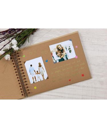 Potricher 12.2 x 8.5 Inch Hardcover Kraft Scrapbook Photo Album - 80 Pages - Wedding Anniversary Family Album (Brown) - Buy Online on SooperMarket.com