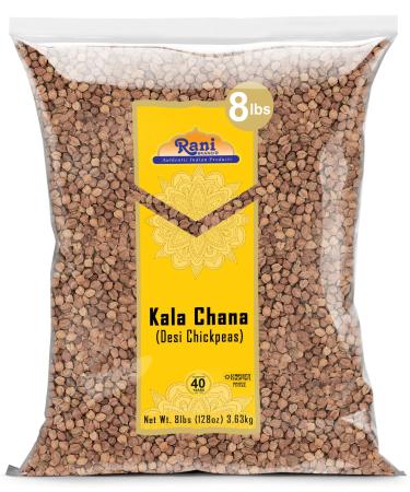 Rani Kala Chana (Desi Chickpeas Chana with Skin) 128oz (8lbs) 3.63kg Bulk All Natural | Gluten Friendly | Non-GMO | Vegan | Kosher | Indian Origin Kala Chana 3.632 kg (Pack of 1)