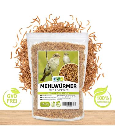 Dried Mealworms 1 Ltr (160g) - Premium Insect Snack for Birds Fish Turtles & Reptiles | Year-Round Bird & Hedgehog Feed - 1 Pack - Buy Online on SooperMarket.com