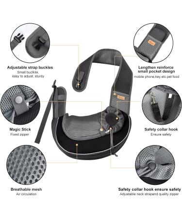 CUBY Pet Sling Carrier for Dogs - Breathable Hands-Free Mesh Bag with Adjustable Shoulder Strap - Safe and Comfortable Puppy Carrier for Outdoor and Travel (S Black) - Buy Online on SooperMarket.com