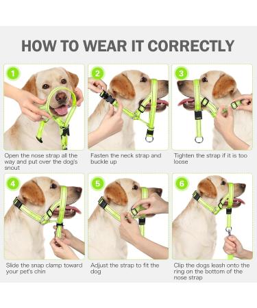 Buy Weesiber Soft Dog Handlebars - Adjustable Padded Halter with Reflective Stripes for Training & Walking | Large Green - No Pulling Comfortable Design - Buy Online on SooperMarket.com