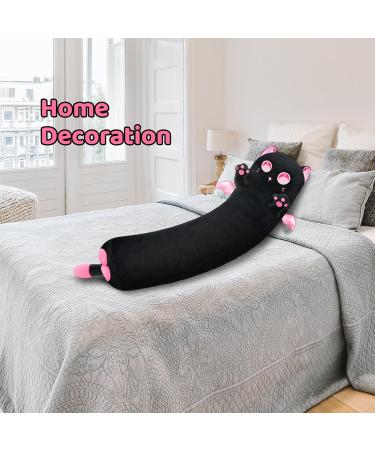 Mewaii 44in Long Cat Plush Pillow - Cute Stuffed Animal Squishy Toy for Kids (Pink & Black) - Buy Online on SooperMarket.com