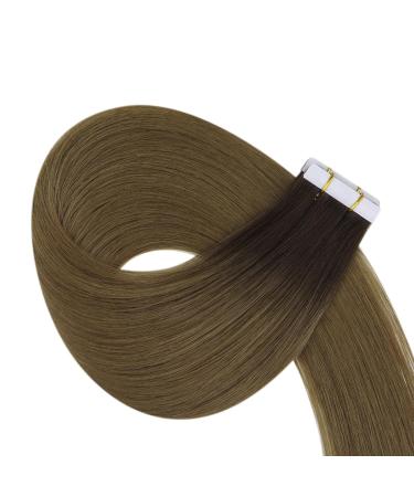 Youngsee Real Hair Tape Extensions - 60cm Darker Brown Ombre - 5pcs Virgin Skin Weft - #R3/8 - Buy Online on SooperMarket.com