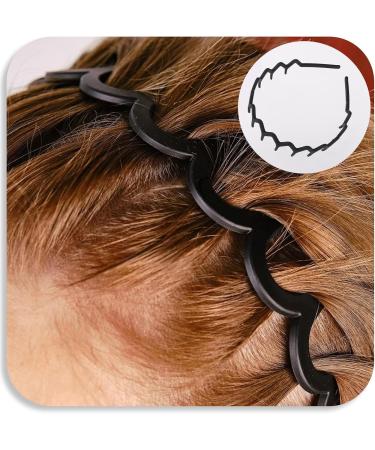 WLLHYF 3 Pieces Sharks Tooth Hair Comb Plastic Non Slip Headband Wavy Teeth Hair Hoop Fashion Effortless Hairband Hair Accessory for Women Girls Men Black - Buy Online on SooperMarket.com