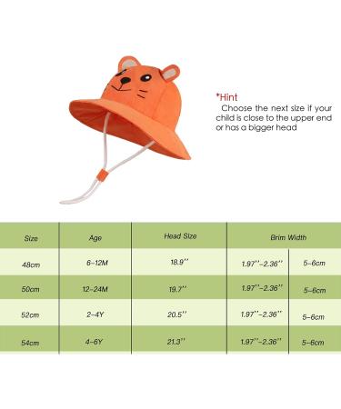 LANGZHEN Sun Protection Beach Hat for Baby Girls - Orange Tiger, 6-12 Months - Buy Online on SooperMarket.com