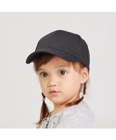 LANGZHEN 100% Cotton Kids Plain Baseball Cap Hat - Adjustable Sun Hat for Girls Boys 2-4 Years (Black+Red) - Buy Online on SooperMarket.com