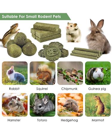 ERKOON 25Pcs Bunny Chew Toys - Natural Timothy Hay Treats Sticks for Rabbit, Chinchilla, Guinea Pig, Hamster, Gerbil, Squirrel - 8.5oz - Buy Online on SooperMarket.com