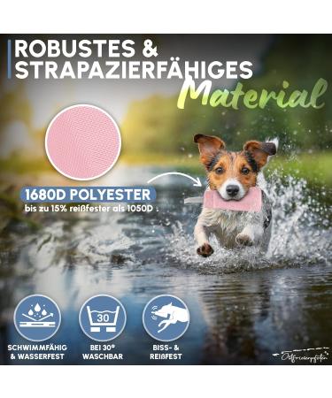 Ostfriesenpfoten Durable Dog Food Bag Enno - Washable No Metal Eyelets Old Pink Size S | Perfect for All Breeds | Includes Agility Training eBook - Buy Online on SooperMarket.com