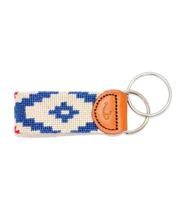 Huck Venture Leather Hand-Stitched Needlepoint Key Fob or Key Chain Gaucho