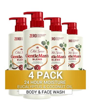 Old Spice Men's Body Wash GentleMan's Blend Eucalyptus and Coconut Oil 18 oz (Pack of 4) Eucalyptus 18 Fl Oz (Pack of 4)