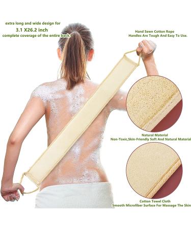 ATTEASAY Exfoliating Loofah Back Scrubber - 5 Pack | Eco-Friendly Biodegradable Body Scrubber Set for Women and Men - Buy Online on SooperMarket.com
