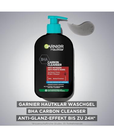 Garnier Hautklar Cleansing Gel 250ml | BHA Carbon Cleanser Anti-Blackhead & Pimple Wash - Buy Online Internationally - Buy Online on SooperMarket.com