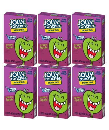 Jolly Rancher Singles To Go Green Apple Drink Mix, Pack Of 6 (36 Sticks Total) apple 6 Count (Pack of 6)
