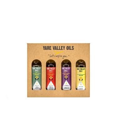 Yare Valley Oils Gift/Selection Box Let's Inspire You Oil Infusions - Original Chilli and Black Pepper Garlic and Rosemary Lemon (4x100ml)
