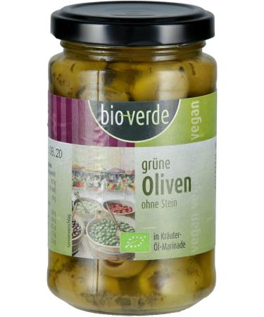 bio-verde Green olives without stones with fresh herbs (2 x 200 gr)