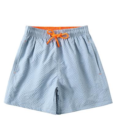 NATUST Boys Swim Shorts Quick-drying Swim Trunks with Mesh Lining Beach Shorts 128-134 Blue-grey