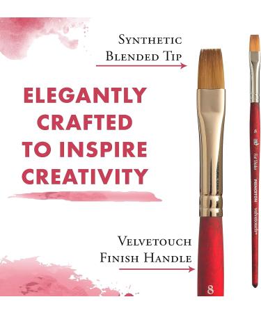 Princeton Velvetouch 3950 Flat Shader Paint Brush - Ideal for Acrylic, Oil, and Watercolor - Size 8 - Buy Online on SooperMarket.com