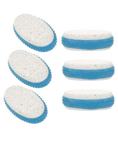 Iconikal Pumice Exfoliating Stone with Rubber Grip 6-Pack (Blue)