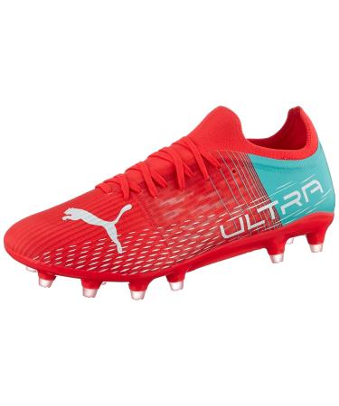 PUMA Women's Ultra 3.3 Fg WN's Football Shoe 39 EU Sunblaze Puma White Electro Aqua