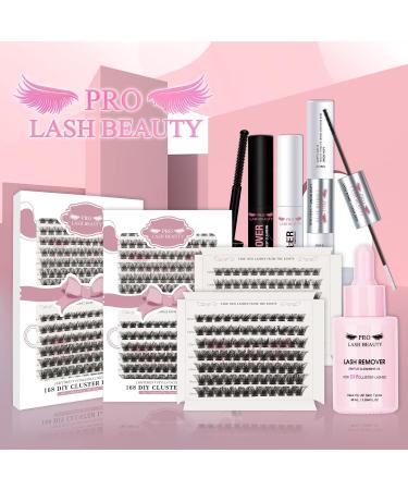168 Pcs Colored Lash Clusters: Natural+Volume C-Mix | DIY Eyelash Extensions Kit with 2 Styles | Super Thin Band, Soft and Easy to Wear - Buy Online on SooperMarket.com