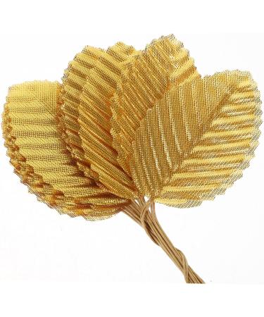 CORHAD 200pcs Faux Flowers Leaf Faux Crafts Leaves Fabric Floral Leaves Snowflakes Silicone Molds Boutonniere Leaves Home Supply Corsage Leaf Office Polyester Small Leaves Charm 10.5X3.2cm Golden - Buy Online on SooperMarket.com