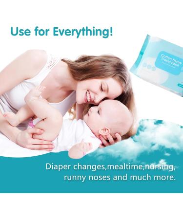 SHINO Disposable Cotton Facial Tissue Travel Pack 60 Count Idea for Sensitive Skin 100% Pure Cotton Tissue Perfect for Makeup Removal Baby Care Facial Cleaning and Personal Hygiene (3 Pack) - Buy Online on SooperMarket.com