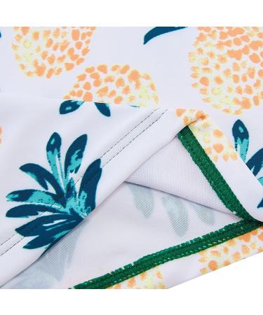 Girls Long Sleeve Swimsuit UPF 50+ Protection | 9-10 Years | Green Pineapple Print - Buy Online on SooperMarket.com