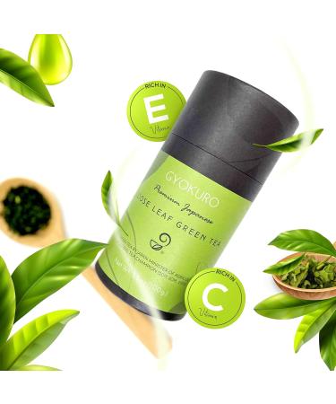 Gyokuro Green Tea Japanese Green Tea Loose Leaf Yabukita High Caffeine Loose Leaf Tea Antioxidant-Rich Green Tea Loose Leaf Vegan and All-Natural Loose Leaf 3.5oz - Buy Online on SooperMarket.com