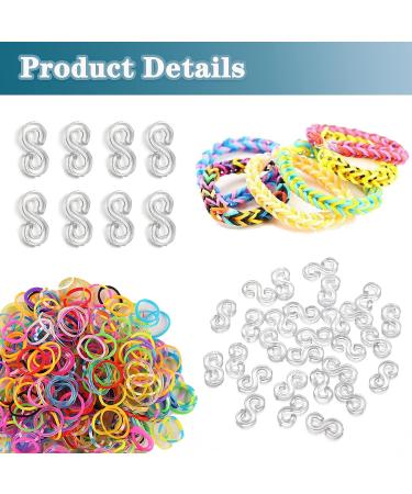 Loom Rubber Band Clips 1000 Pieces - Plastic Connectors for Bracelet Making - DIY Refill Kit - Buy Online on SooperMarket.com